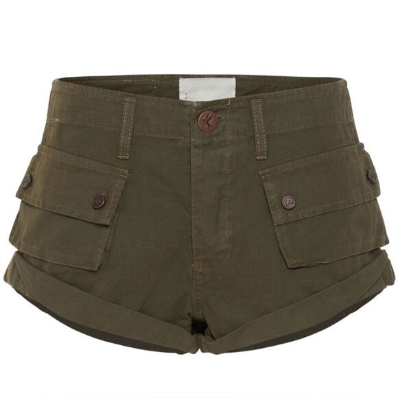Free People One Teaspoon Dark Khaki Cadet Bandit Low-waist Short NWT Size 30 - Picture 14 of 14